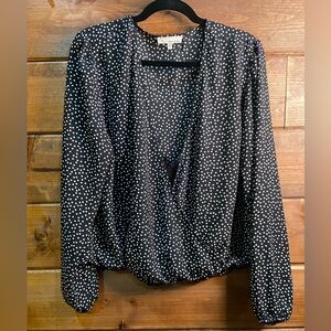 June & Hudson Black and White Dotted Blouse
